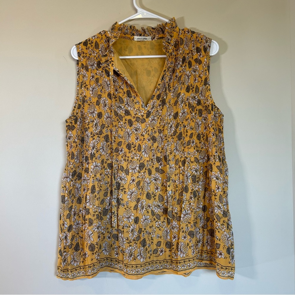 Max Studio Yellow Floral Blouse